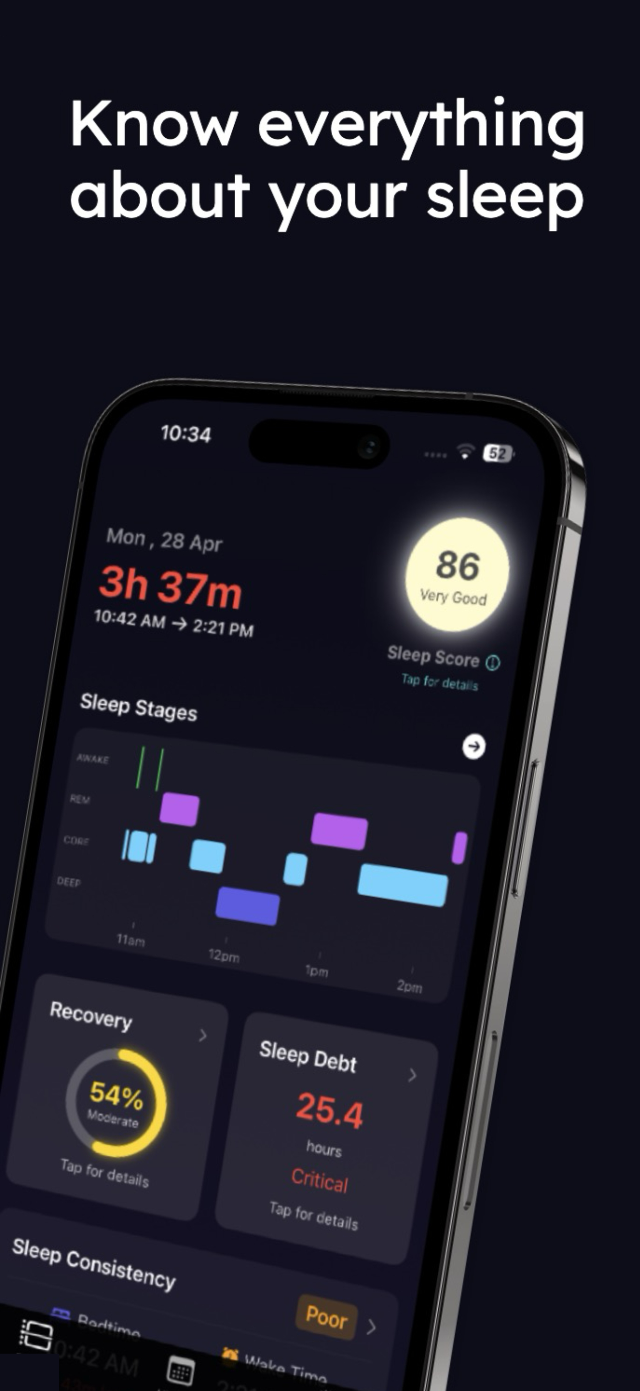 Sleep Stats App Screenshot 1